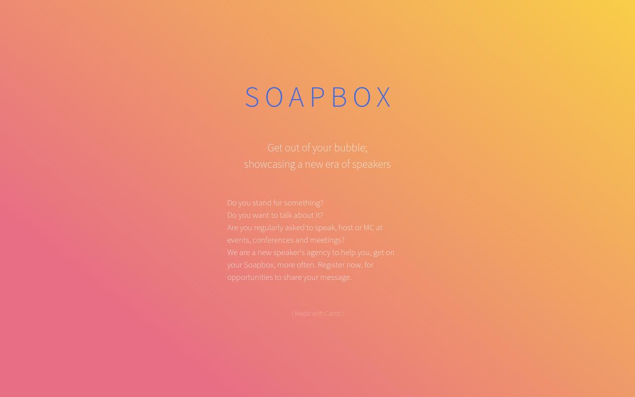 Carrd profile picture for @soapbox